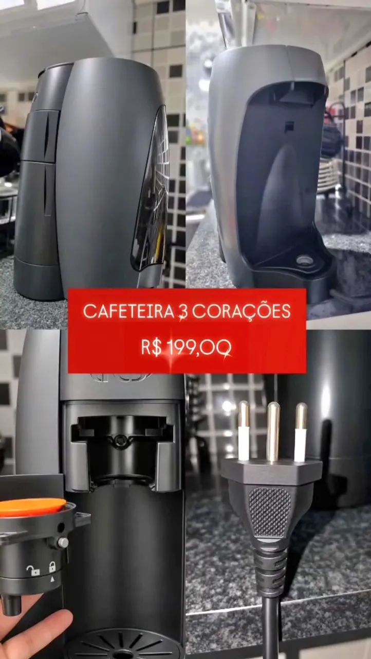 Cafeteira 3 corações