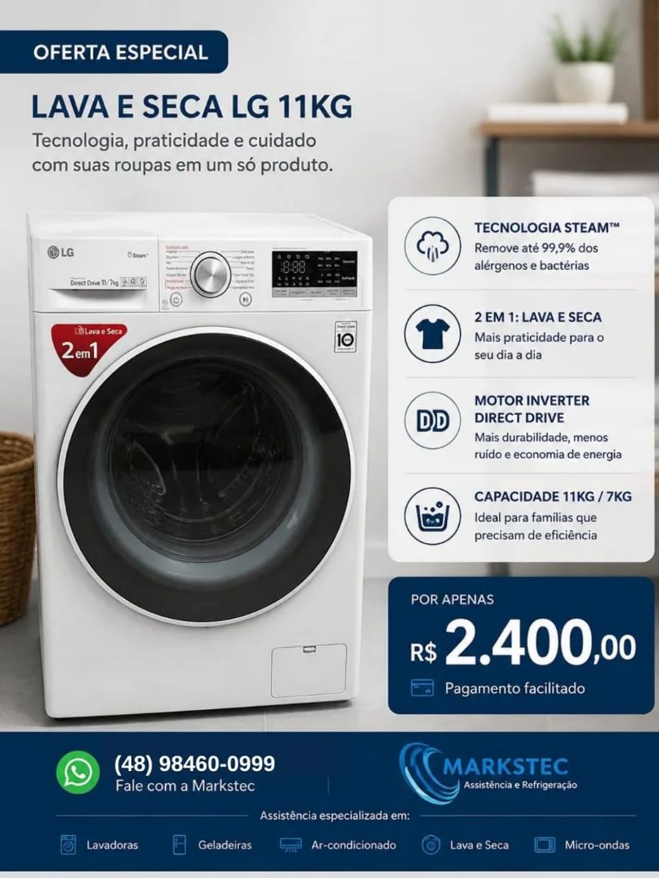 Lava e seca 11/7kg CV30