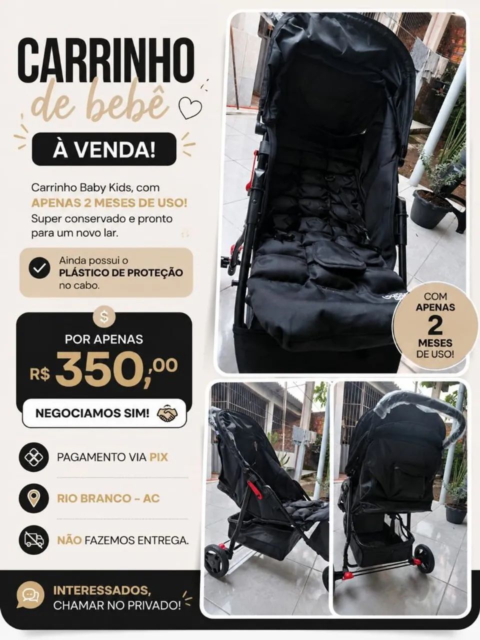Venda de um carrinho de bebê 