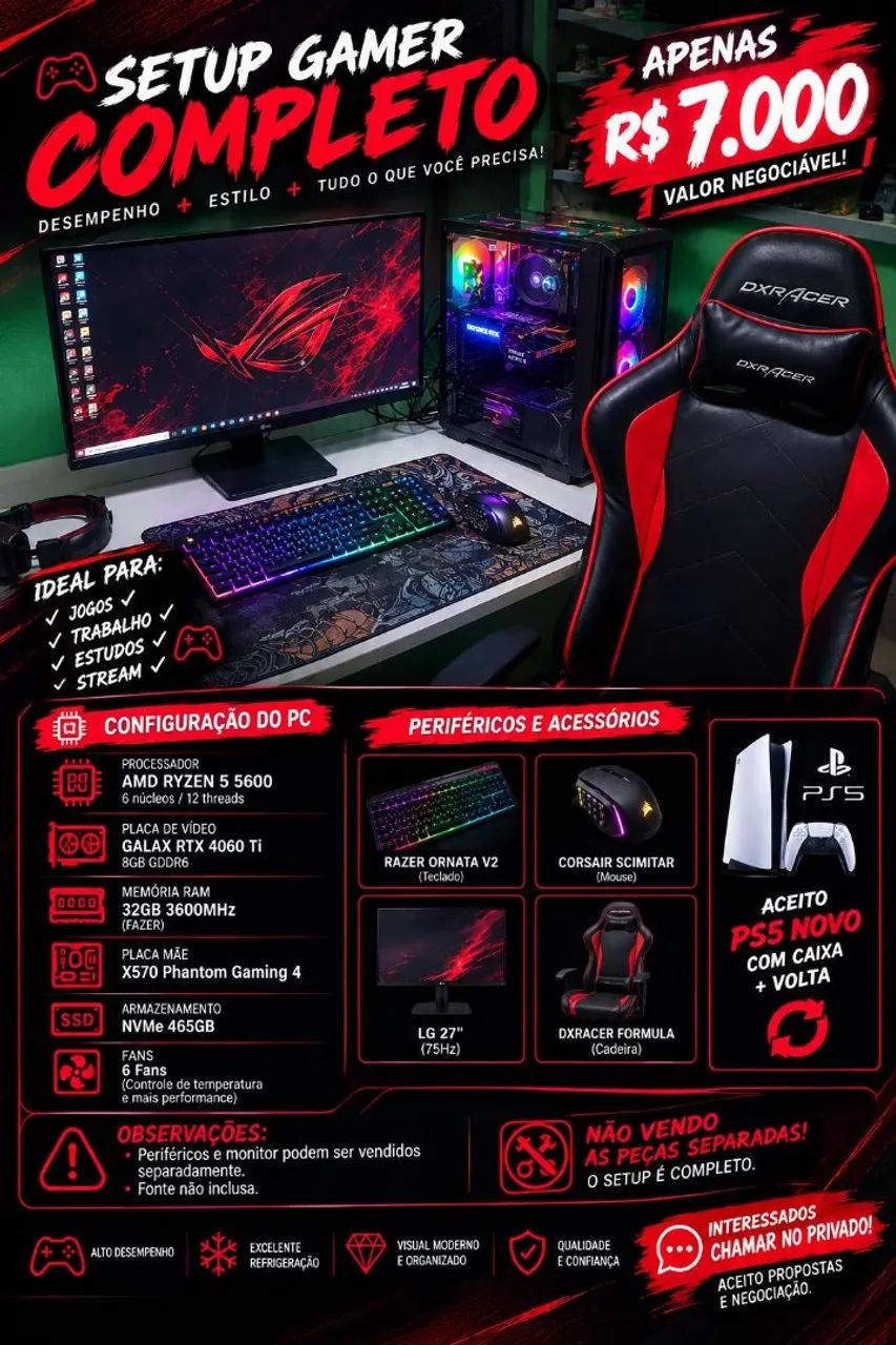 Vende-se SETUP GAMER