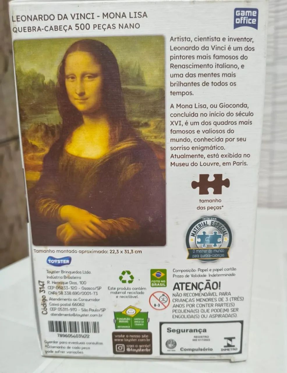 Monalisa - quebra-cabeça 500 peças nano  - Foto 5