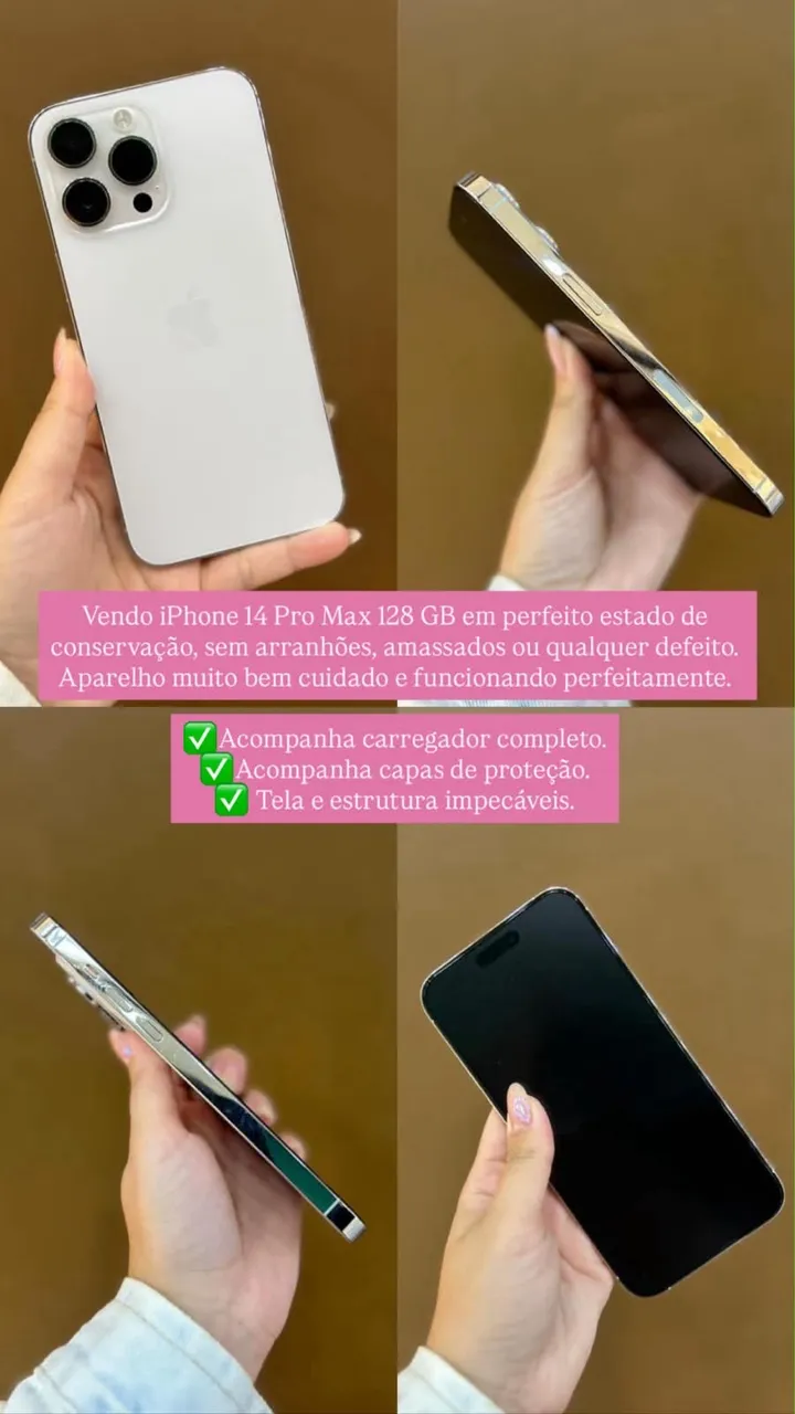 IPhone 14 Pro Max 256gb com 100% de bateria - Celulares e