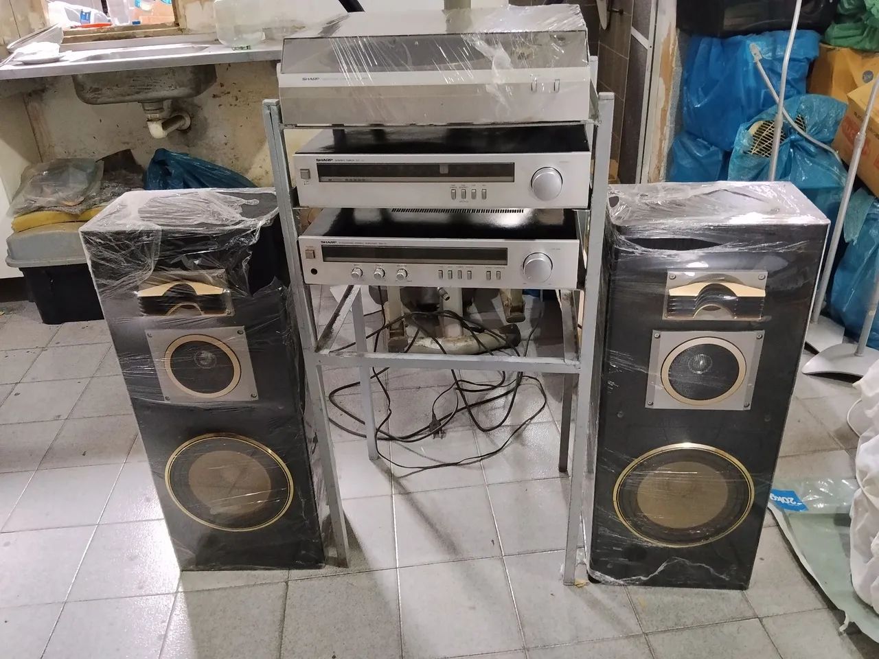 Amplificador e tuner toca disco e caixas integrado Sharp SM 31 - Foto 6