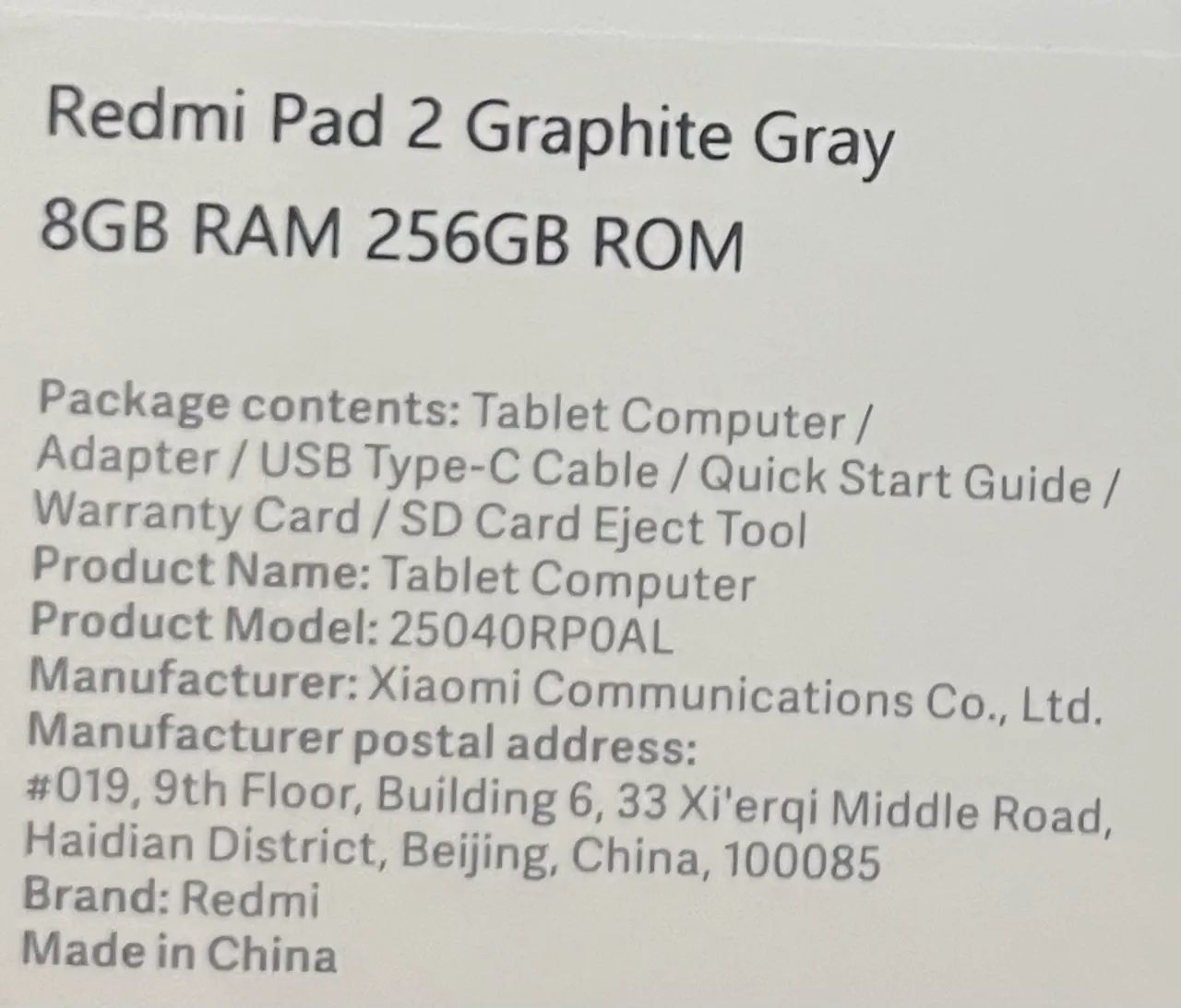 Tablet Xiaomi Redmi Tab 2 - 8GB/256GB - Foto 3