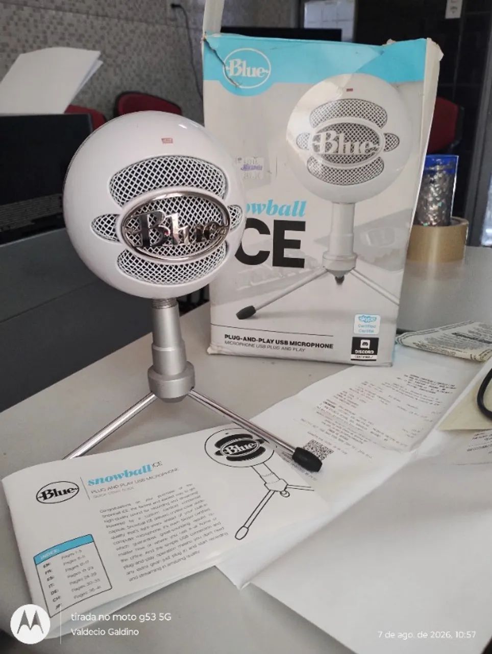 Microfone Blue Snowball iCE, cápsula condensador
