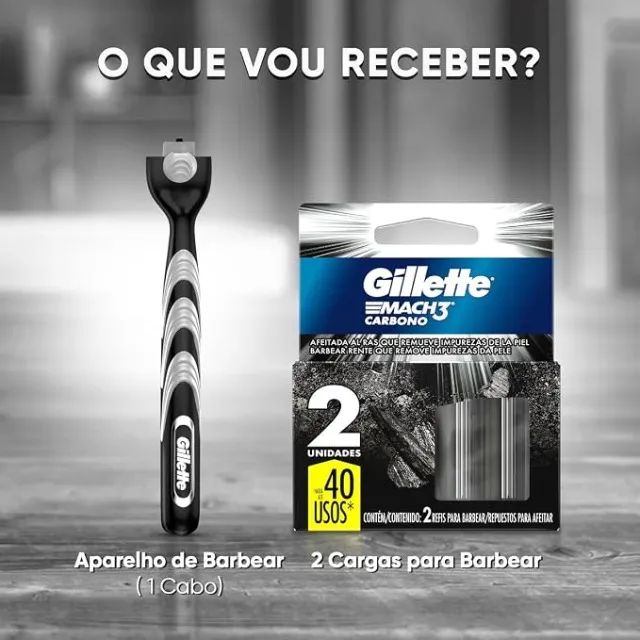 Kit Gillette Mach3 Carbono 1 Cabo + 2 Refis - Foto 5