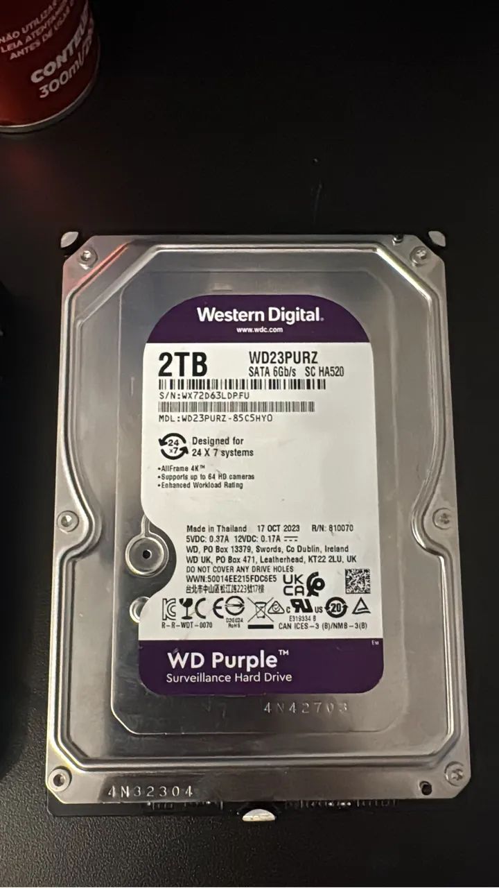 DISCO RÍGIDO HD 2 TB PURBLE WD 