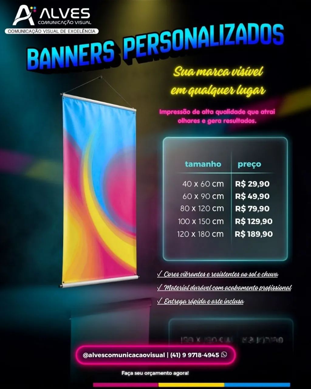 BANNERS PERSONALIZADOS: SUA MARCA VISÍVEL EM QUALQUER LUGAR!