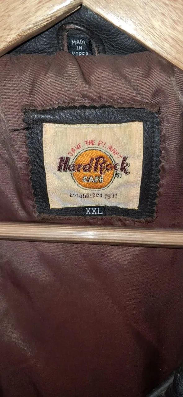 Jaqueta Hard Rock Café Original em couro  - Foto 2