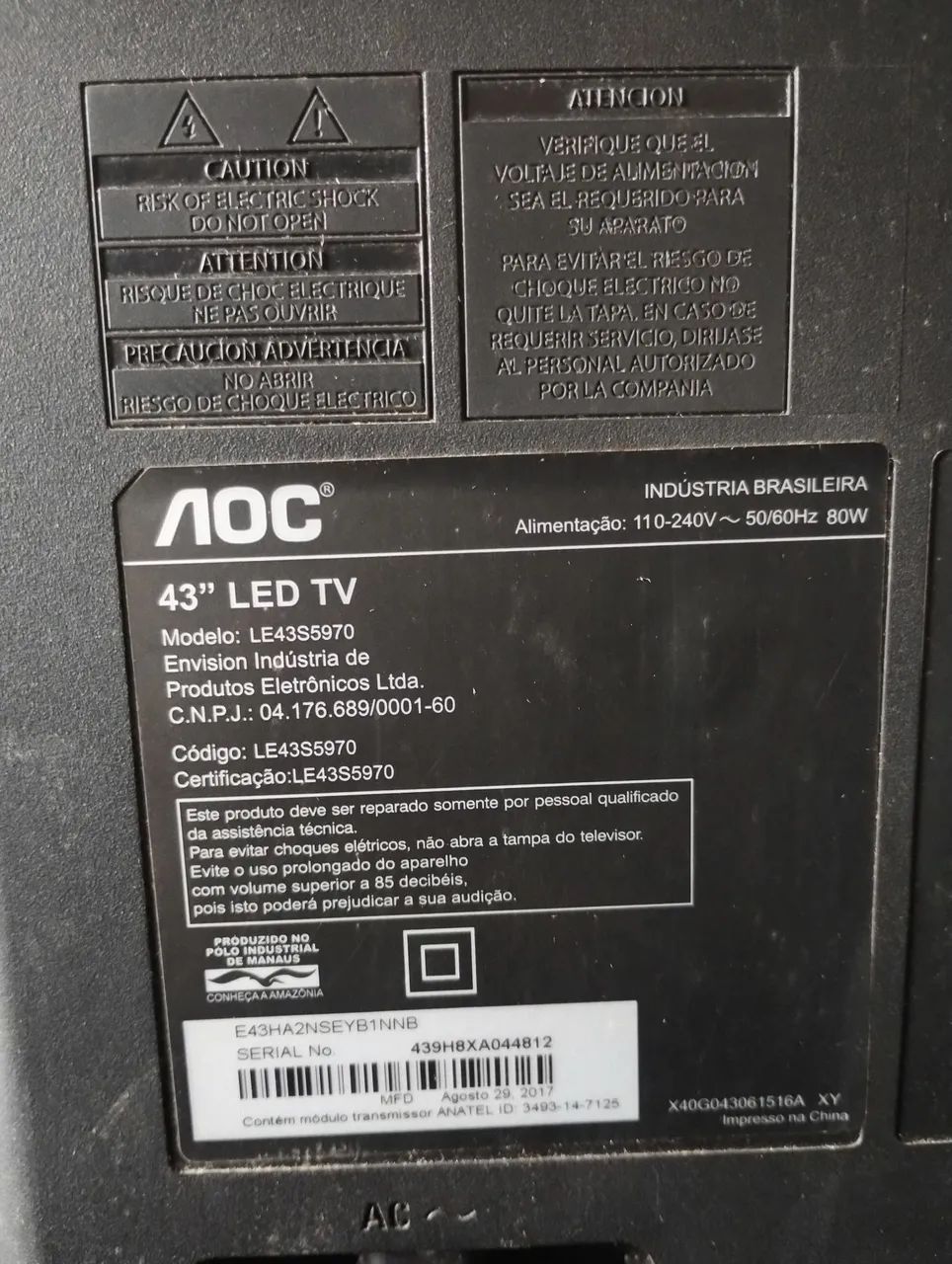 Tv OAC 43 Pol com defeito  - Foto 3