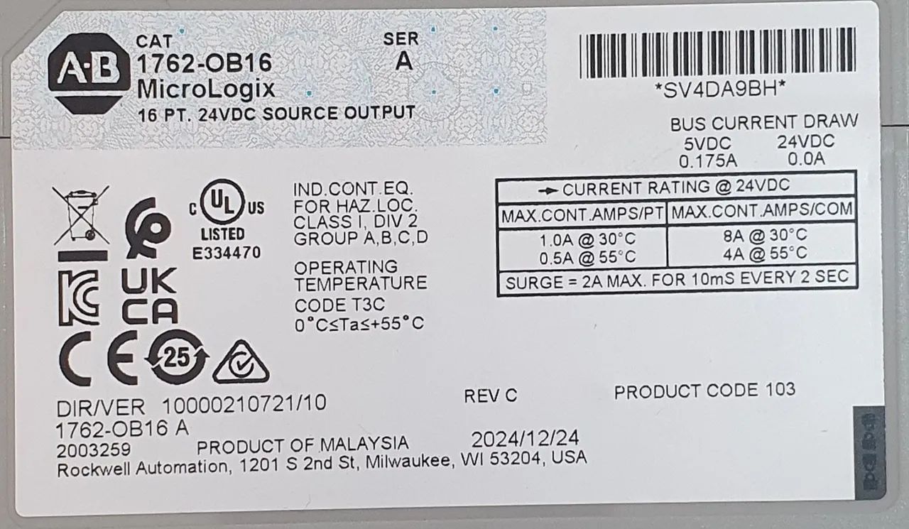 Módulo de expansão de saída digital micrologix 1762-OB16439275548469504003
