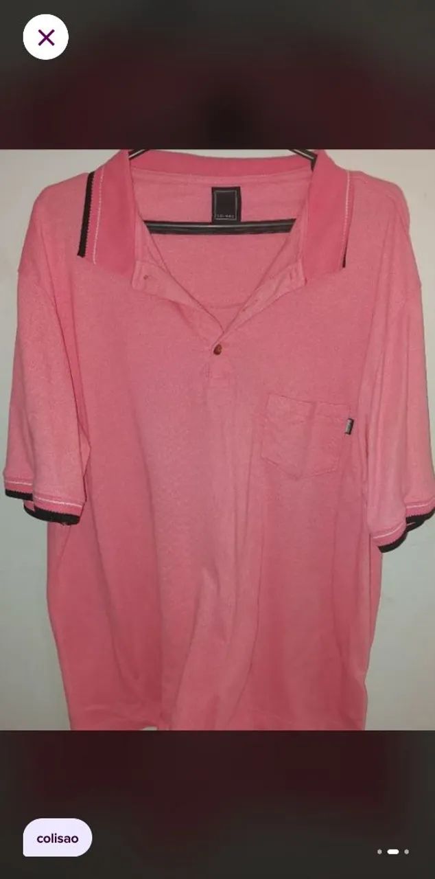 Camisa polo masculino rosa - Foto 3