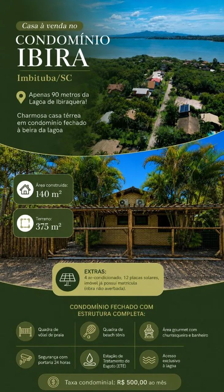 Casa em Condomínio Fechado beira da Lagoa
