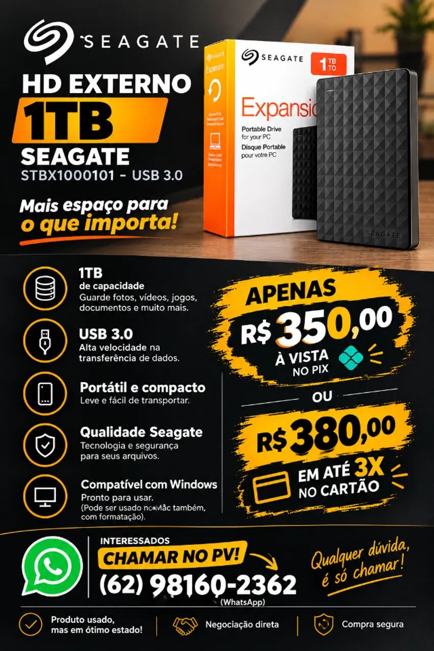 HD Externo Seagate 1 Tb