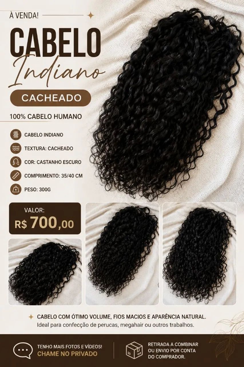 Cabelo Indiano Cacheado - 300g 