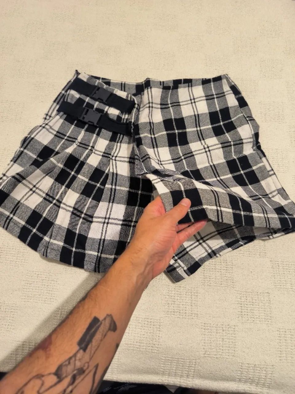 short saia xadrez feminino 36 - Foto 2