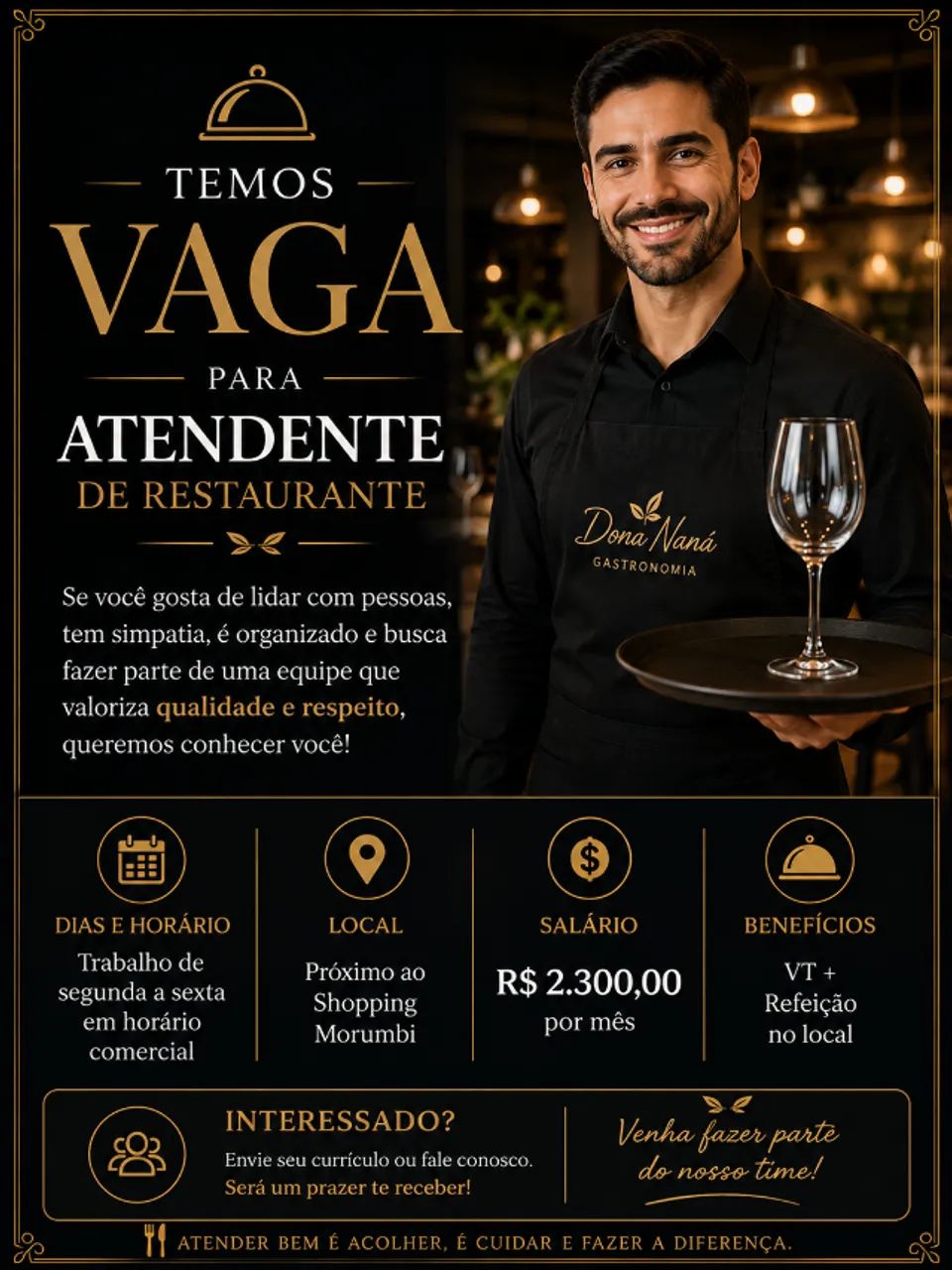 Atendente para restaurante