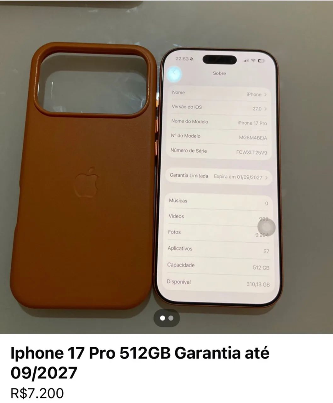 iPhone 17 pro 512 GB LARANJA