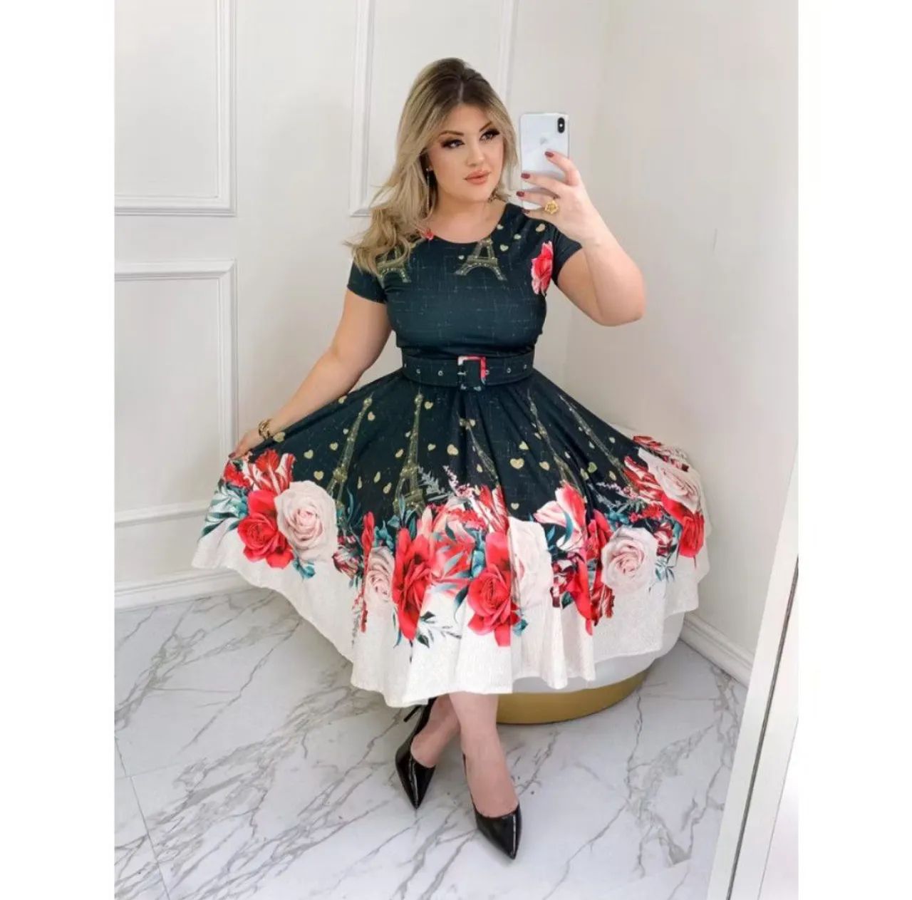 3 vestidos godê com cinto  - Foto 3
