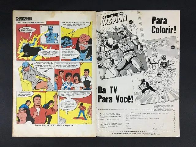 HQ O Fantástico Jaspion & Changeman Nº 4 Original Revista em