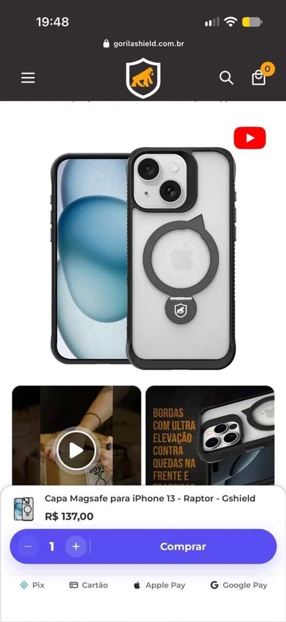 Vendo capa de iPhone 13/14 da gshield  - Foto 3