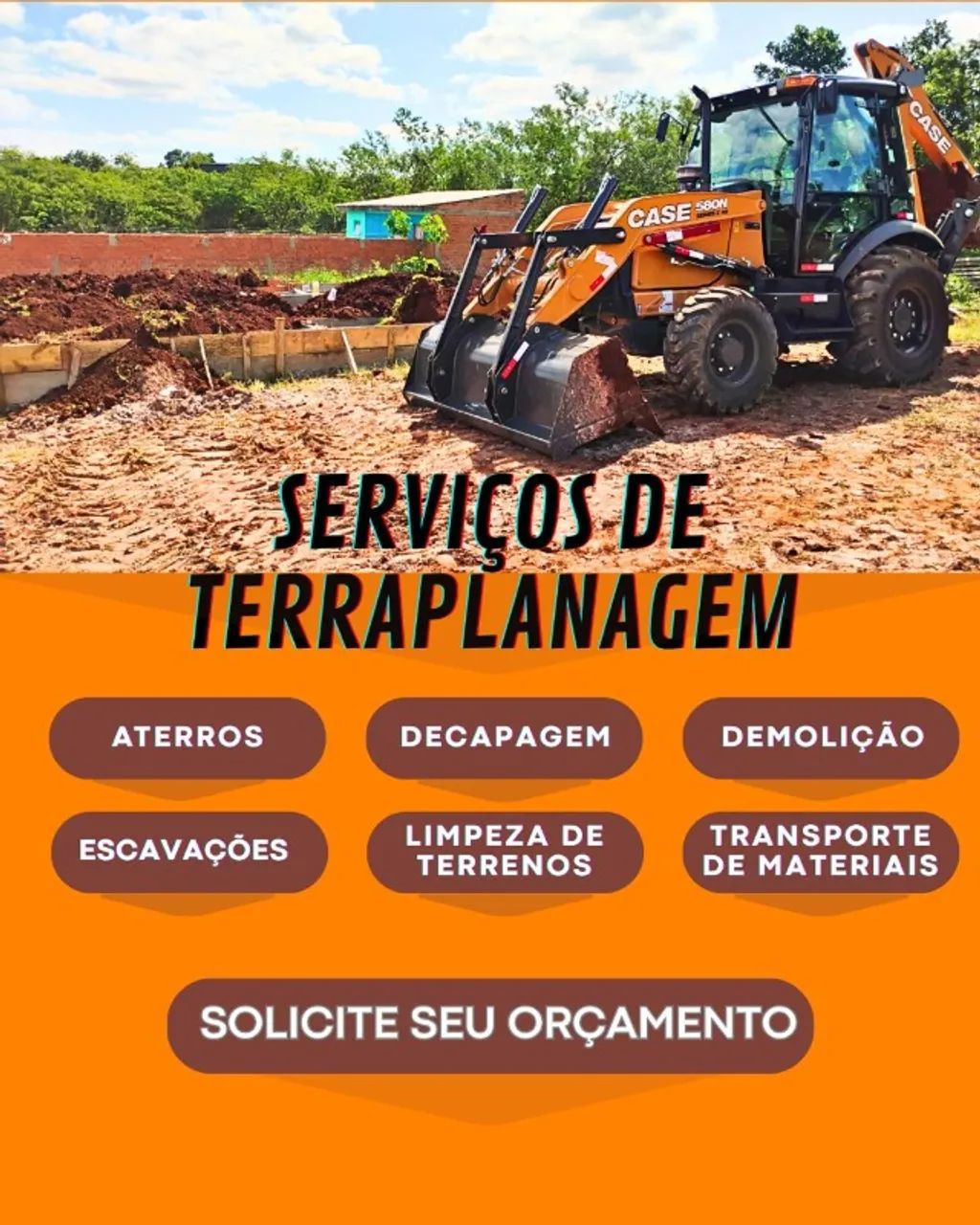 Serviços terraplanagem e caminhão caçamba 