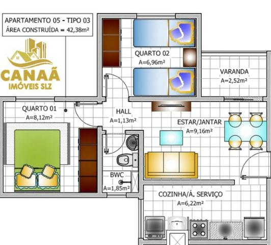 Cond. BelleVille Residence | Aptos c/ 02 Quartos | Lazer + Conforto e Segurança | Cohatraq - Foto 9