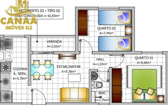 Cond. BelleVille Residence | Aptos c/ 02 Quartos | Lazer + Conforto e Segurança | Cohatraq - Foto 10
