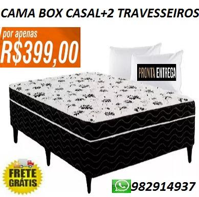 Oferta Imperdivel de Linda Cama Box Casal+2 Travesseiros Nova Apenas 399,00