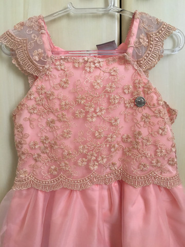 vestido infantil salmão