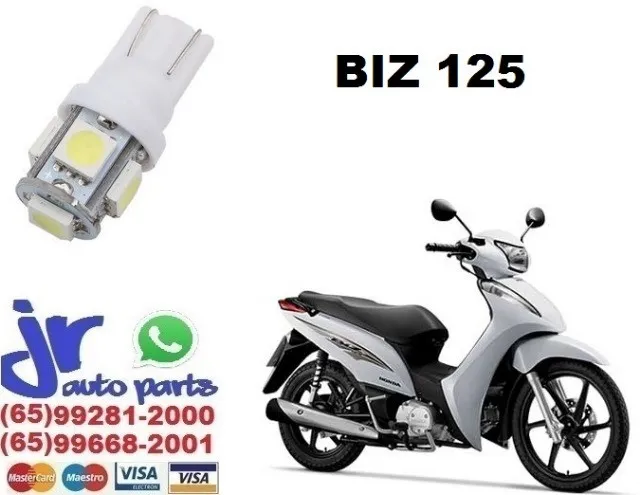 "Lâmpada LED T10 Pingo 12V Luz Branca Aplicação Placa Biz 125