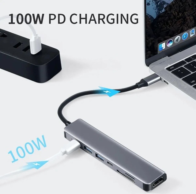 Hub Docking Station 7x1 Adaptador Type C X Cartao SD, Usb-C 3.1 e Hdmi 4k - Foto 4