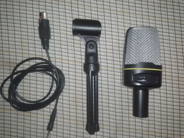 Microfone USB Podcast com luz, microfone condensador para celular