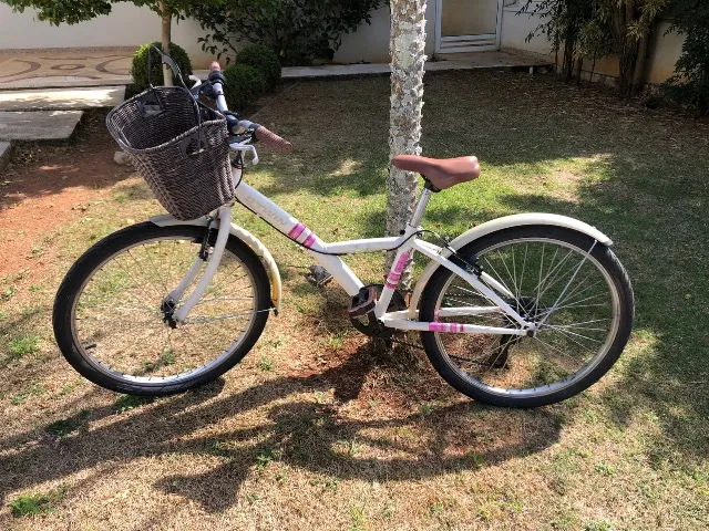 MG Bicicletas - Bicicleta aro 24 feminina , com cesta 