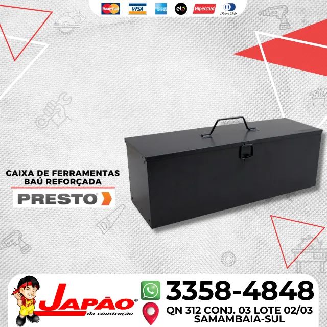 Caixa de Ferramentas Baú 50cm Metal Presto 