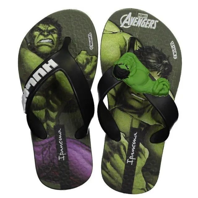 Chinelo Infantil Avengers Verde-preto - Foto 2