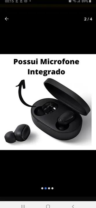Fone de Ouvido Airdots Redmi 2 Sem Fio Bluetooth TWS Gamer Preto Wireless - Foto 2