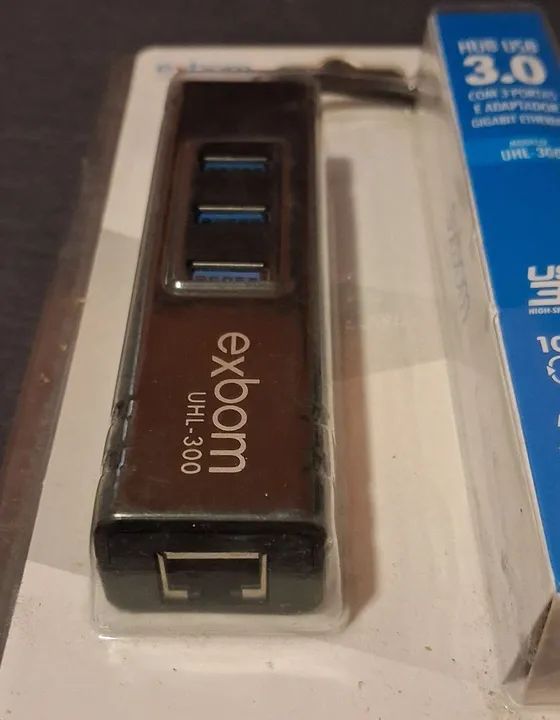 Hub Adaptadora Usb 3.0 Uhl-300 C/ Entrada Cabo De Rede Exbom64374418042241121