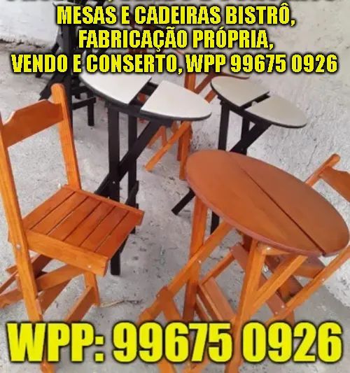 Mesas e cadeiras bistrô 