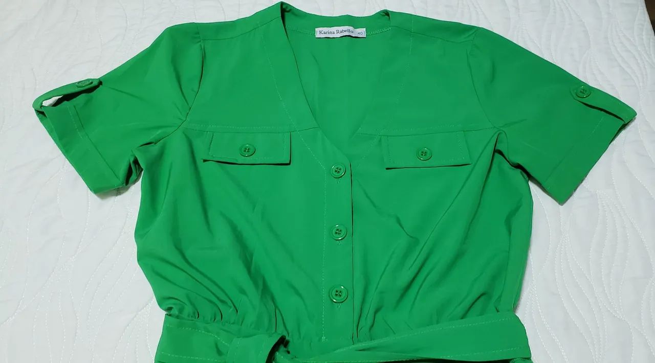 Macacão verde - lindo e estiloso! Marca Karina Rabelo  38   R$150 - Foto 4
