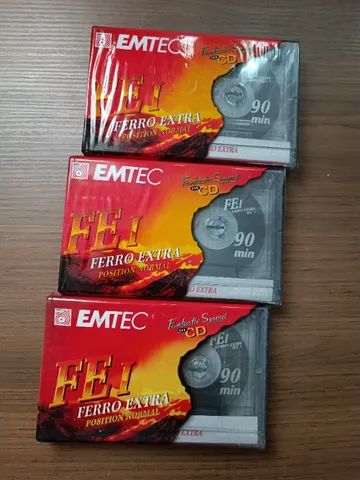 3 Fitas K7 Lacradas - Modelo Emtec FE I 90 min.