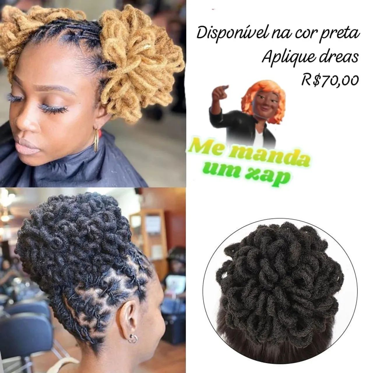 Acessório de cabelo Dreads - Preto