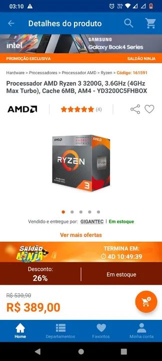 Processador AMD Ryzen 3 3200G
