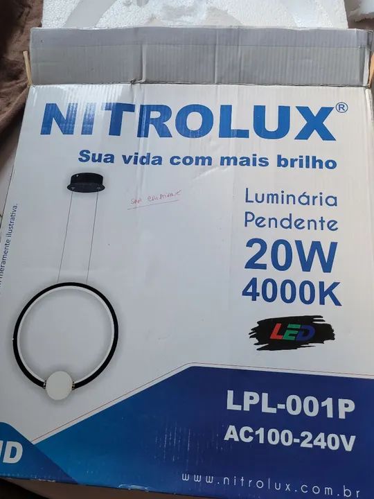LUSTRE  PENDENTE  CÍRCULO NOVA NA CAIXA - Foto 4