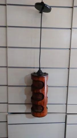 Pendente decorativo rustico bambu rosca E27 - Foto 2