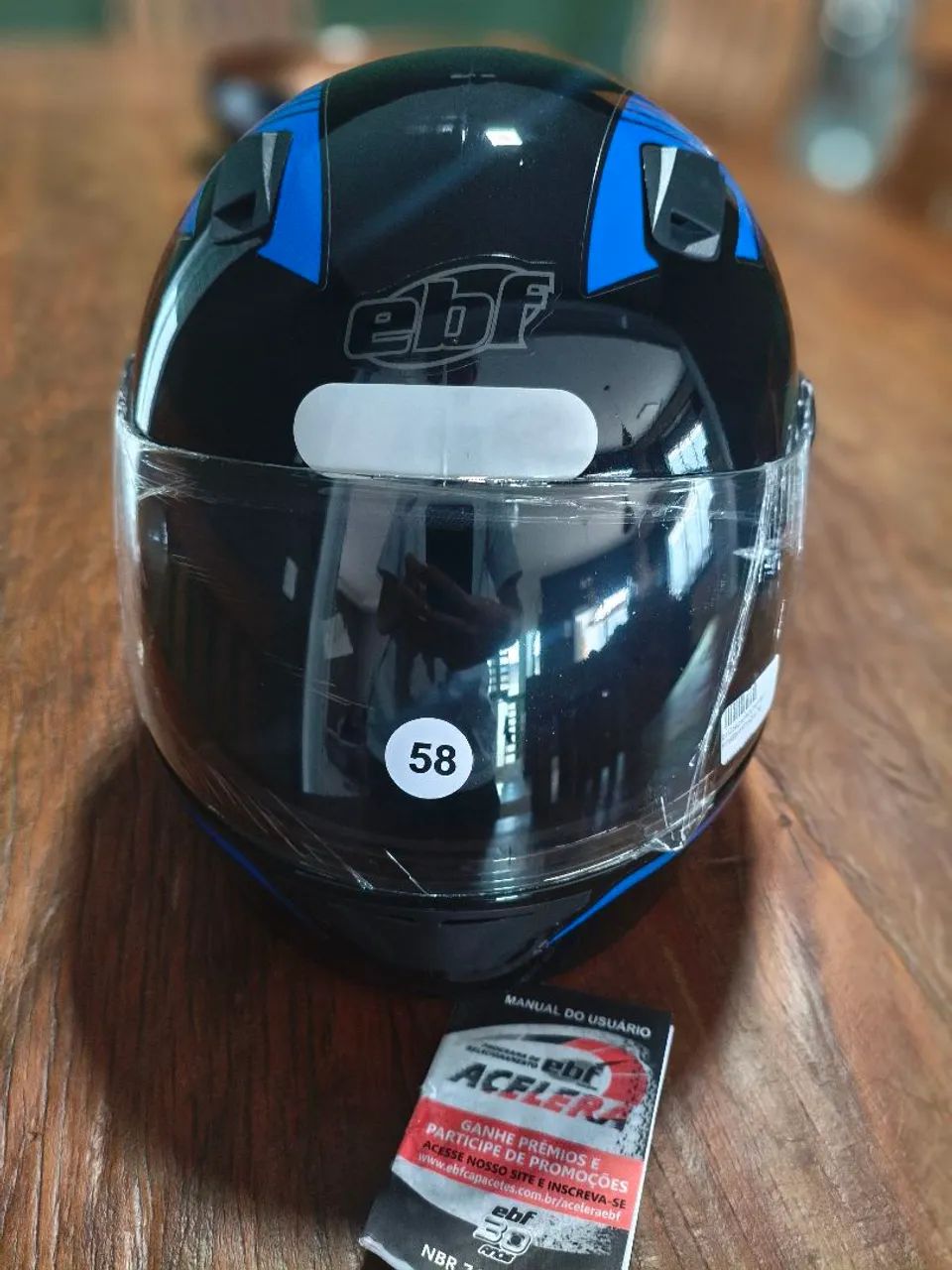 Capacete Fechado New Ebf Power Azul - Foto 4