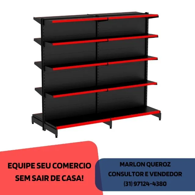 Gondola de Aço Central Preta Polar 1,70 Altura 30x40