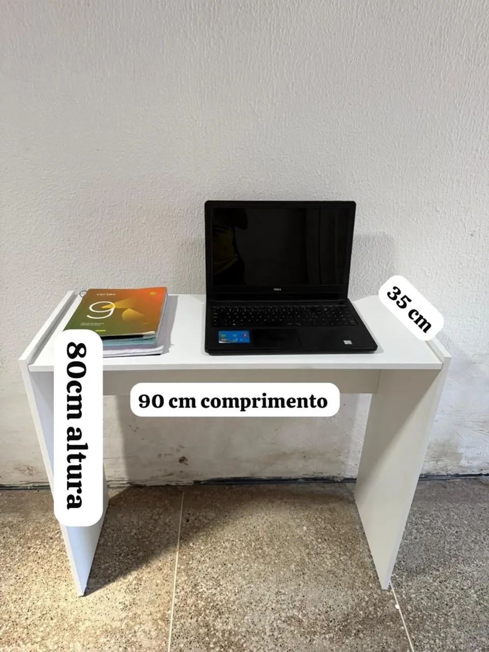 Mesa de Estudo/Escritório Branca - Compacta e Funcional65082642911491120