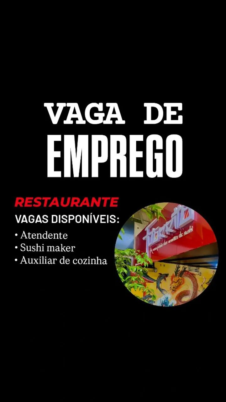 Vaga de Emprego Restaurante Futorrito - Contratação Imediata