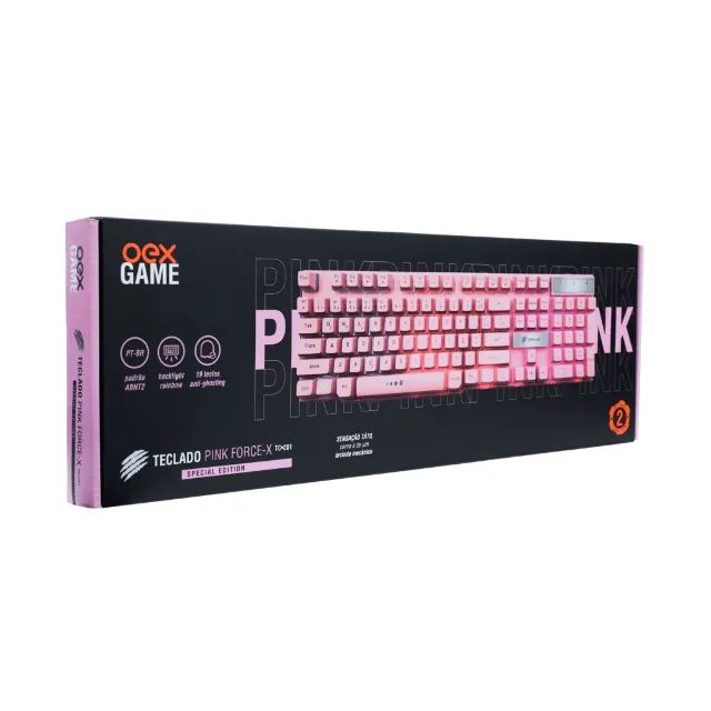 Teclado Mecânico Gamer Force Pink TC201 - Oex  cod: 2266 - Foto 3